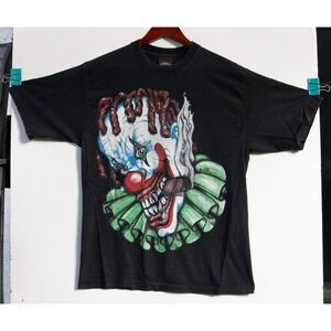 Vintage‎ Men Clown Black Villa OG CH Gold T-Shirt Size L